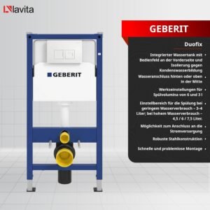 Kit WC suspendu Lavita Duofix Basic blanc sans bride