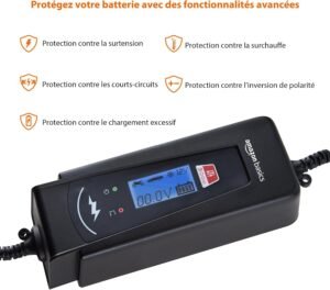 Chargeur de batterie intelligent Amazon Basics 6/12V 2/4A