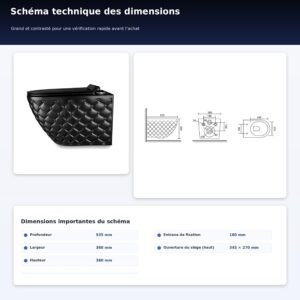 WC suspendu noir mat - cuvette céramique SoftClose
