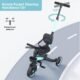 Tricycle draisienne 5 en 1 newyoo 1-3 ans bleu avec barre