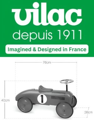 Porteur voiture de course vintage noir pour enfant 18 mois