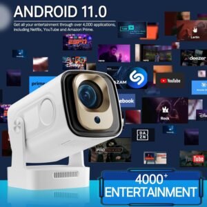 Mini projecteur 4K portable WiFi 6 Android 11 HDMI