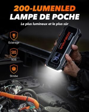 Booster batterie WOLFBOX 4000A 24000mAh — Démarreur 12V