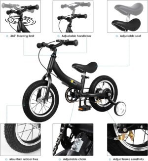 Draisienne YBIKE 2 en 1 12/14/16 pouces 1-7 ans, frein