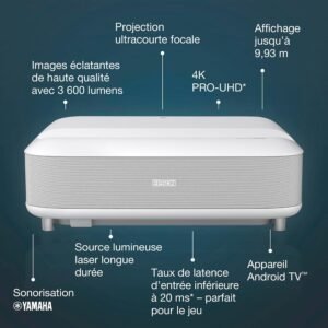 Vidéoprojecteur laser 4K Epson EH-LS650W ultracourte focale