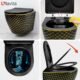 WC suspendu Lavita Sofi Slim sans bride - noir et or