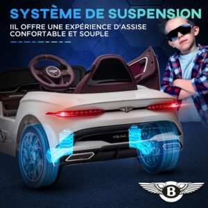 Voiture électrique enfant HOMCOM 3-5 ans 12V 2 moteurs blanc