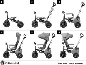 Tricycle bébé évolutif HyperMotion poussette pliante