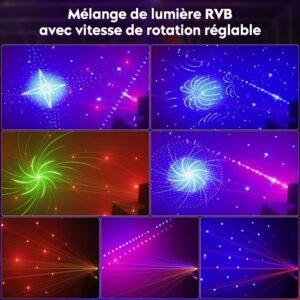 Lumière disco DMX 9 lentilles LED RVB - Projecteur DJ