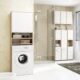 Meuble haut WC suspendu AKORD L60 2 portes Chêne/Blanc