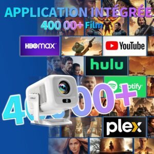 Vidéoprojecteur 1080P Mini WiFi 6 BT 5.4 Autofocus Blanc
