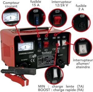 Chargeur batterie 12/24V Toolland - Boost Plomb-acide