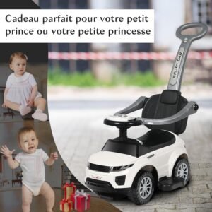 Poussoir coulissant 2 en 1 COIL blanc pour garçons et filles