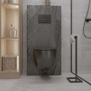 Abattant de WC suspendu LAVITA Brava Noir - abaissement auto