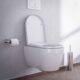 WC suspendu BERNSTEIN sans rebords blanc abattant standard