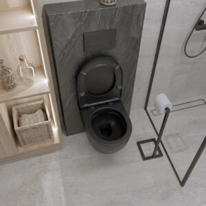 Abattant de WC suspendu LAVITA Brava Noir - abaissement auto