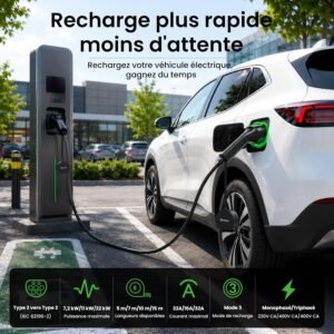 Câble de charge Type 2 Mode 3 GONEO 22 kW 5 m 32 A triphasé