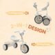 Tricycle bébé UBRAVOO pliable, lumières, 1-5 ans (blanc)