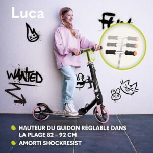 Trottinette LIONELO LUCA 100 kg, pliable, guidon réglable