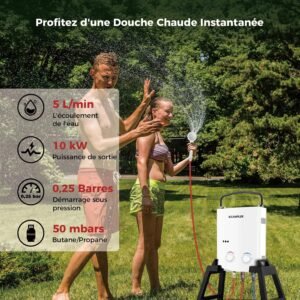 Chauffe-eau gaz 5 L CAMPLUX - Pompe portable, propane/butane