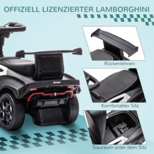 Voiture à pédales AIYAPLAY avec rangement Blanc/Noir