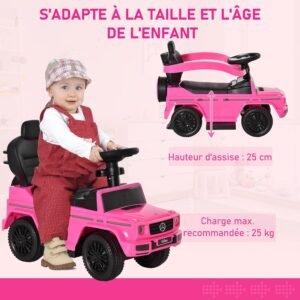 Porteur enfant HOMCOM multi-équipé 12-36 mois rose