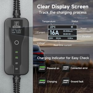 Chargeur voiture électrique Type 2 3,6 kW portable