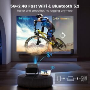 Mini vidéoprojecteur 25000 lm 1080p Wi‑Fi Bluetooth 4K