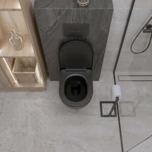 Abattant de WC suspendu LAVITA Brava Noir - abaissement auto