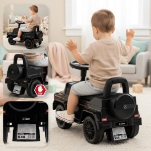 Porteur enfant Mercedes G voiturette interactive noire