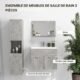 Meubles de salle de bain kleankin ensemble mural gris