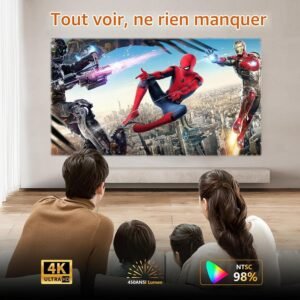 Vidéoprojecteur 4K Toumei Mini, batterie 15 000 mAh, Google TV