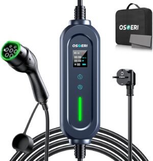 Chargeur Type 2 Osoeri 3,68 kW Chargeur Type 2 Osoeri 3,68 kW 6-16A portable 7,7 m IP66