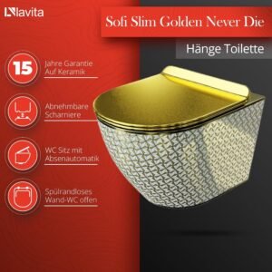 WC suspendu LAVITA kit encastré sans bride abattant doux