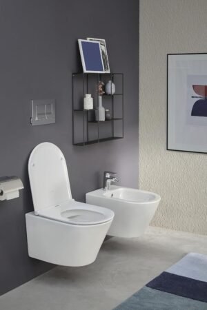 WC suspendu Jacob Delafon sans bride 3/6L abattant blanc