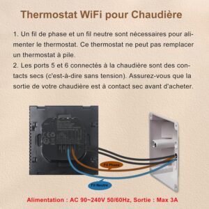 Thermostat WiFi KETOTEK pour chaudière compatible Alexa 220V