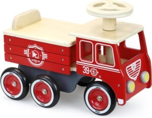 Porteur camion de pompier avec coffre - dès 18 mois