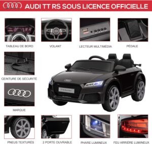 Voiture électrique enfant HOMCOM Audi TT RS télécommande 2,4G