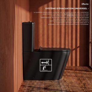 WC monobloc Lavita Neptun Black abaissement automatique
