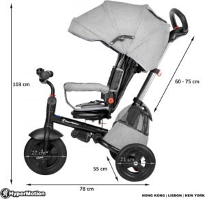 Tricycle bébé évolutif HyperMotion poussette pliante
