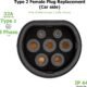 Câble de charge Type 2 32A 3 phases (22 kW) - IEC 62196 Noir