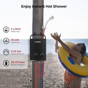 Chauffe-eau instantané gaz 5 L CAMPLUX AY132B portable