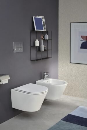 WC suspendu Jacob Delafon sans bride 3/6L abattant blanc