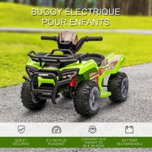 Quad électrique enfant HOMCOM 18-36 mois 6V 2 km/h Vert