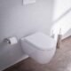 WC suspendu BERNSTEIN sans rebords blanc abattant standard