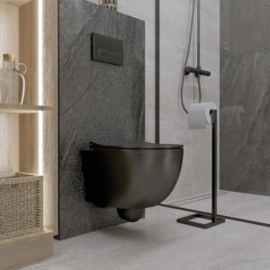 Abattant de WC suspendu LAVITA Brava Noir - abaissement auto